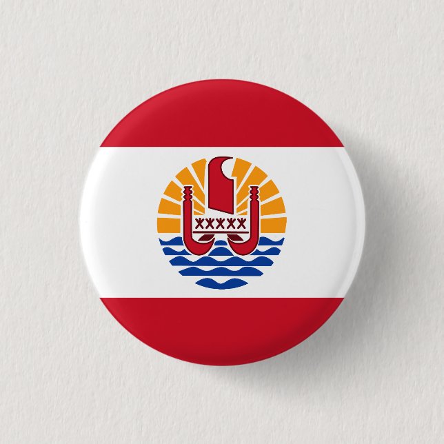 Flag of French Polynesia 1 Inch Round Button (Front)