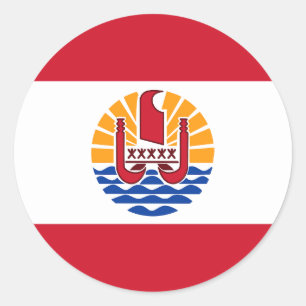 Flag of French Polynesia Classic Round Sticker
