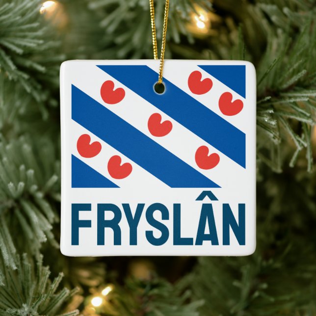 Flag of Friesland Ceramic Ornament (Tree)