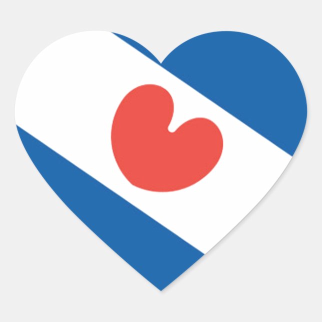 Flag of Friesland Heart Sticker (Front)