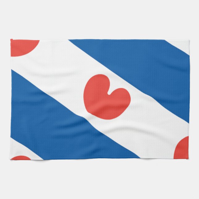 Flag of Friesland Kitchen Towel (Horizontal)