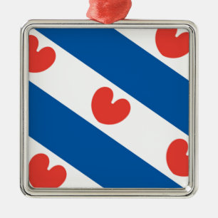 Flag of Friesland Metal Ornament