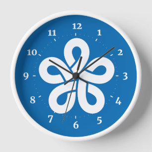 Flag of Fukuoka Prefecture, Japan Clock