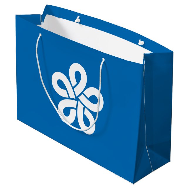 Flag of Fukuoka Prefecture, Japan Large Gift Bag (Back Angled)