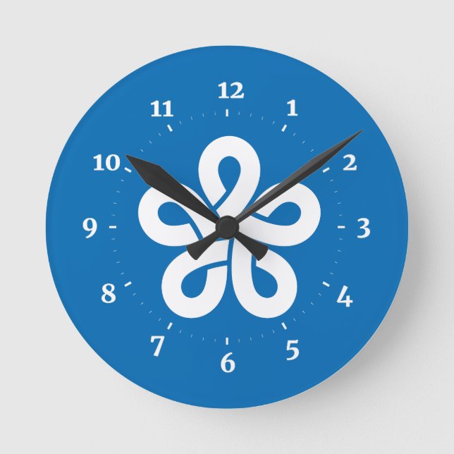 Flag of Fukuoka Prefecture, Japan Round Clock (Front)
