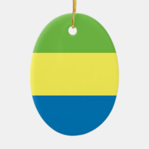 Flag of Gabon Ceramic Ornament