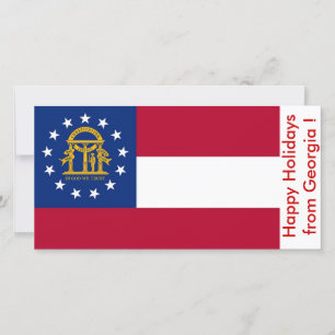Flag of Georgia, Happy Holidays from U.S.A. Holiday Card