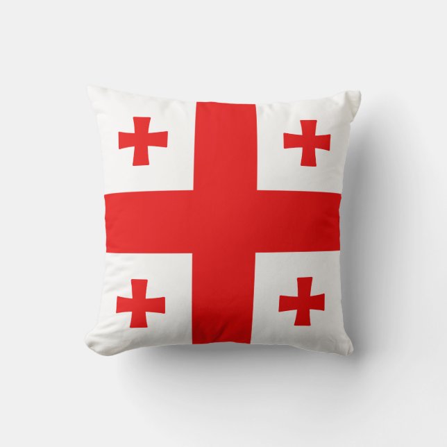 Flag of Georgia Throw Pillow (Front)