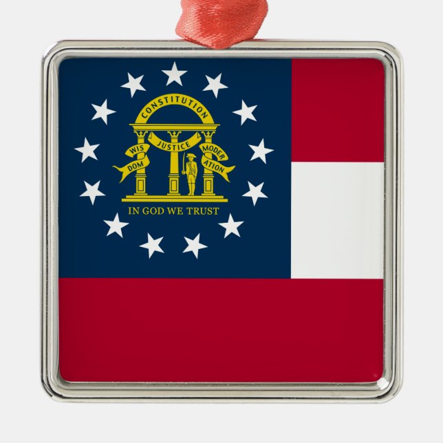 Flag of Georgia (US State) Ceramic Ornament (Front)