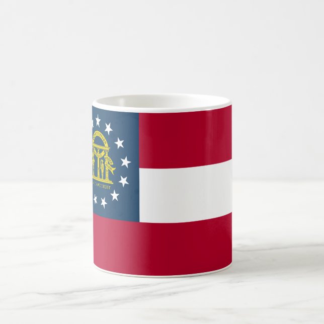 Flag of Georgia (US State) Coffee Mug (Center)