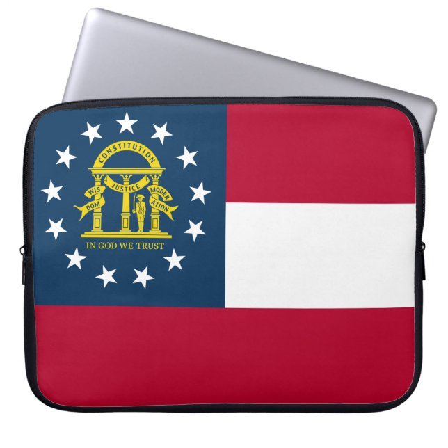 Flag of Georgia (US State) Laptop Sleeve (Front)