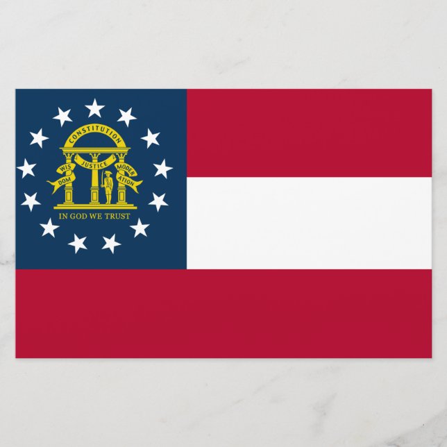 Flag of Georgia (US State) Stationery (Front)