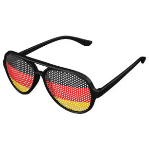 Flag of Germany, Fun German Flag Aviator Sunglasses