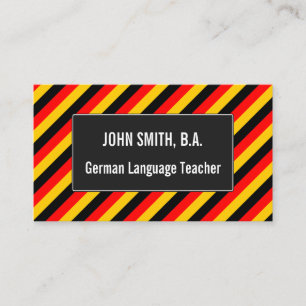 Flag of Germany Inspired Coloured Stripes Pattern Business Card