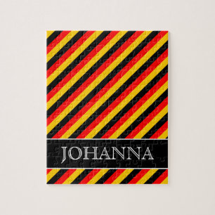Flag of Germany Inspired Coloured Stripes Pattern Jigsaw Puzzle
