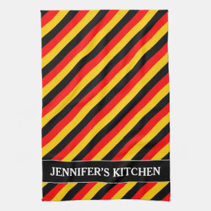 Flag of Germany Inspired Coloured Stripes Pattern Kitchen Towel