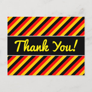 Flag of Germany Inspired Coloured Stripes Pattern Postcard