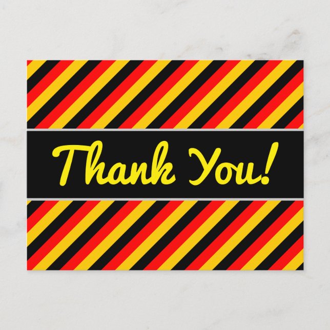 Flag of Germany Inspired Coloured Stripes Pattern Postcard (Front)