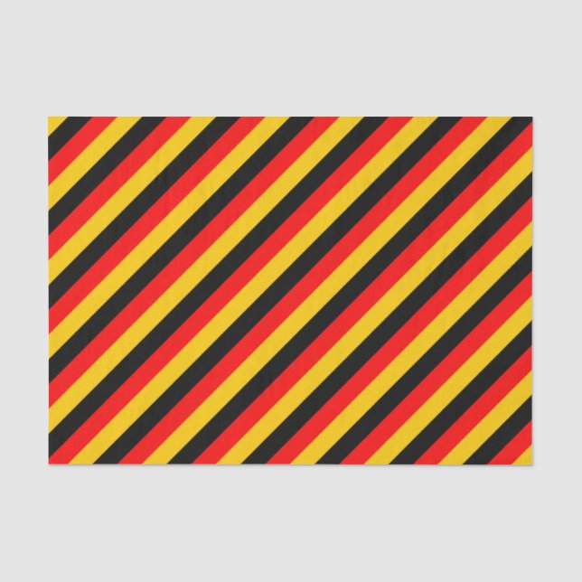 Flag of Germany Inspired Coloured Stripes Pattern Tissue Paper (Front)