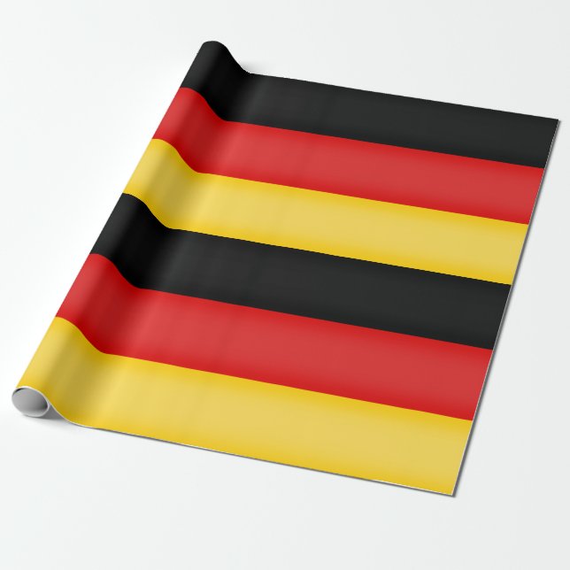 Flag of Germany Schwarz Rot Gold Patriotic Colours Wrapping Paper (Unrolled)