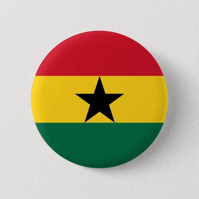 Flag of Ghana 2 Inch Round Button (Front)