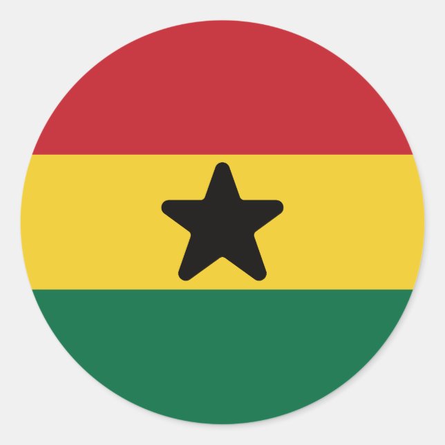 Flag of Ghana Classic Round Sticker (Front)