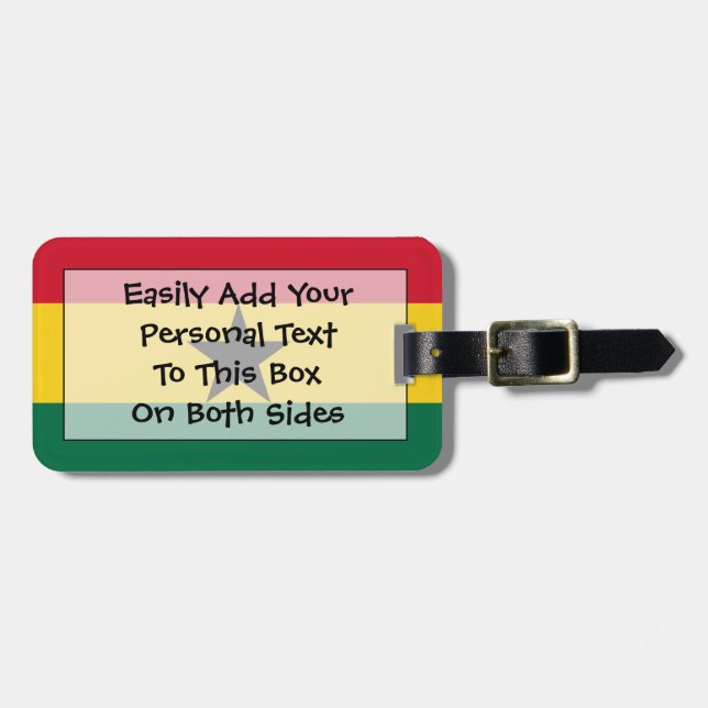 Flag of Ghana Easy ID Personal Luggage Tag (Front Horizontal)