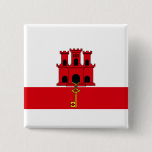 Flag of Gibraltar 2 Inch Square Button