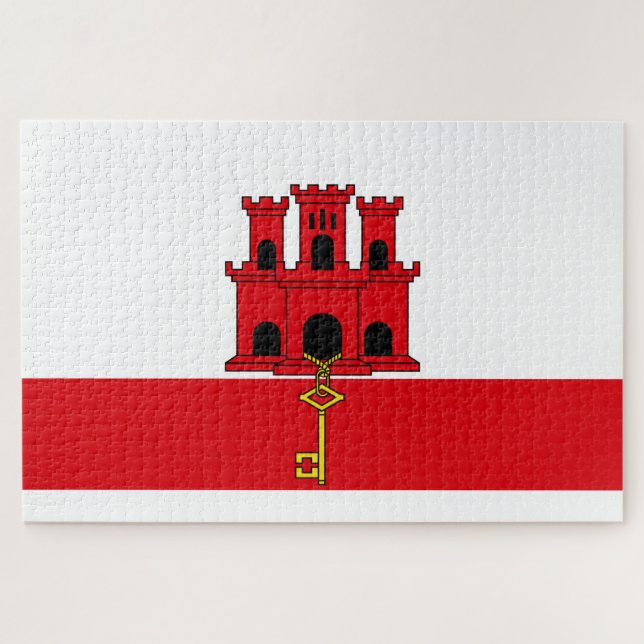 Flag of Gibraltar Jigsaw Puzzle (Horizontal)