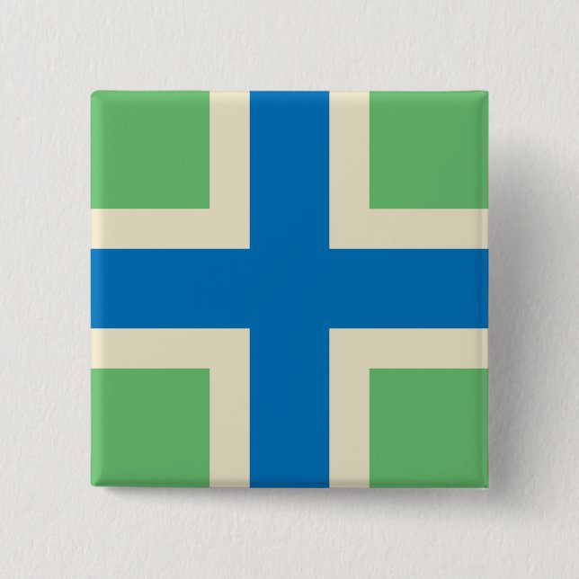 Flag of Gloucestershire (UK county) 2 Inch Square Button (Front)