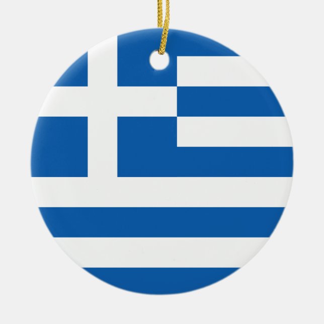 Flag of Greece Ceramic Ornament (Front)