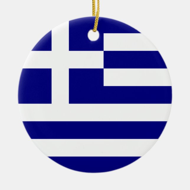 Flag of Greece Ceramic Ornament (Front)