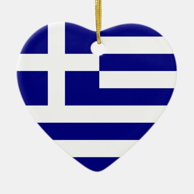 Flag of Greece Ceramic Ornament (Front)