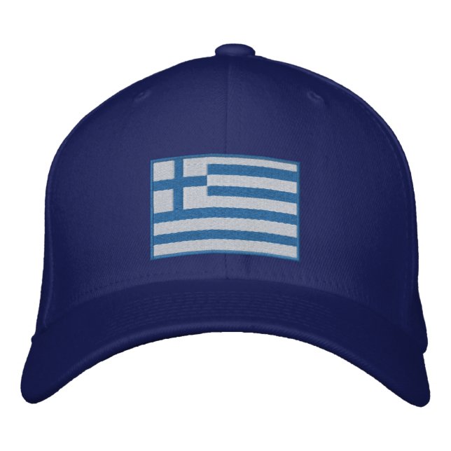 Flag of Greece Customizable Embroidered Hat (Front)