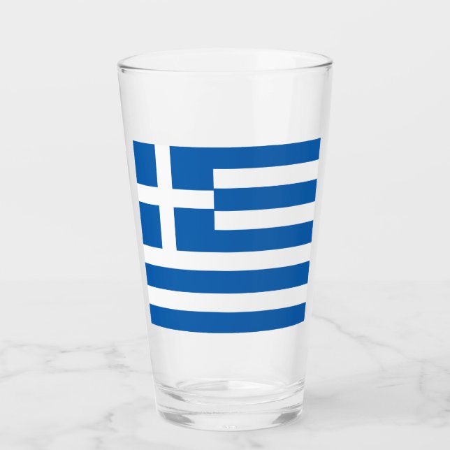 Flag of Greece Greek Flag Glass (Front)