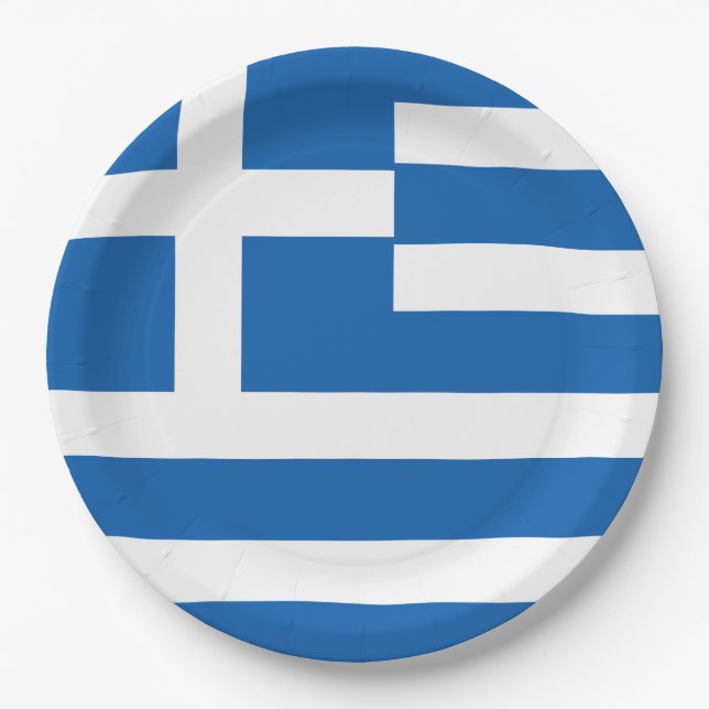 Flag of Greece Greek Flag Paper Plate (Front)