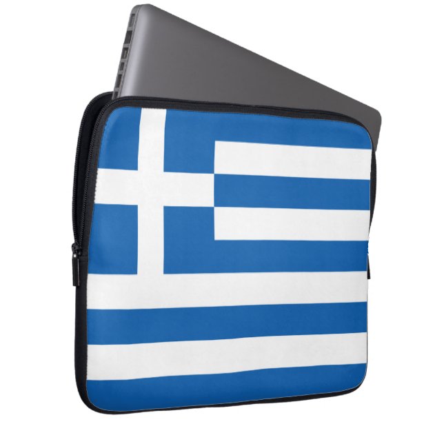 Flag of Greece Neoprene Laptop Sleeve (Front Right)