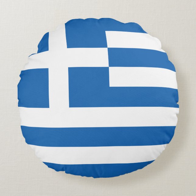 Flag of Greece Round Pillow (Front)