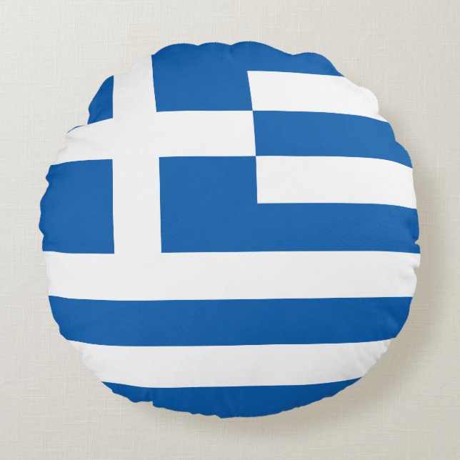 Flag of Greece Round Pillow (Front)