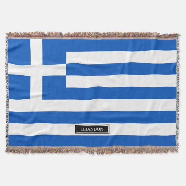 Flag of Greece Throw Blanket (Front)