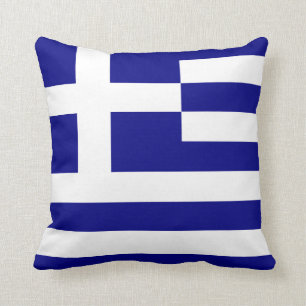 flag of greece throw pillow