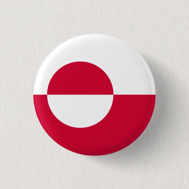 Flag of Greenland 1 Inch Round Button (Front)