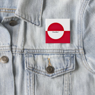 Flag of Greenland 2 Inch Square Button