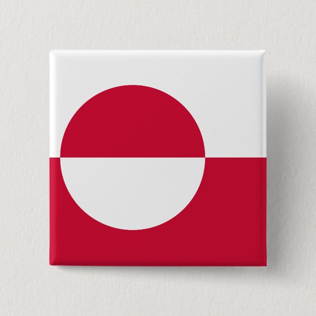 Flag of Greenland 2 Inch Square Button (Front)