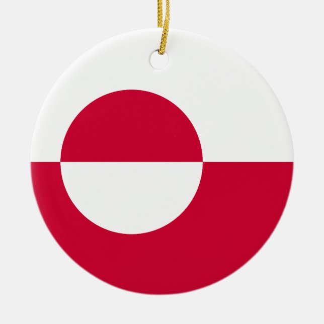 Flag of Greenland Ceramic Ornament (Front)