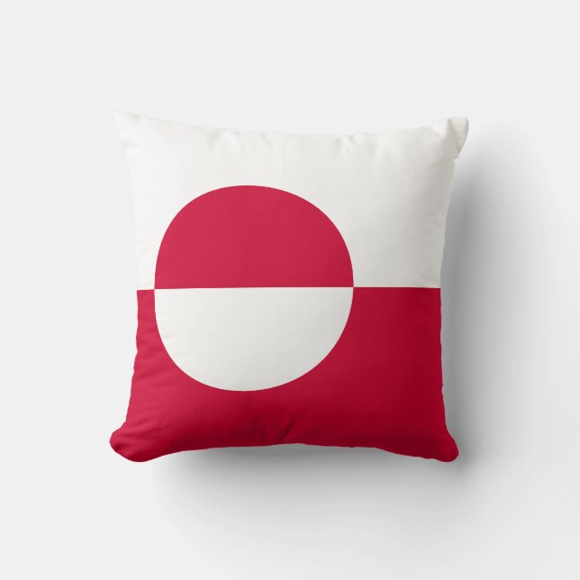 Flag of Greenland Throw Pillow (Front)