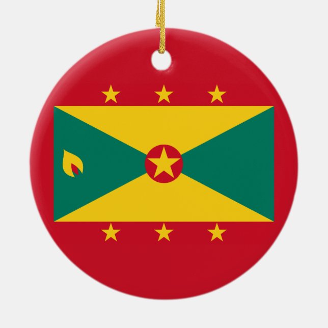 Flag of Grenada Ceramic Ornament (Back)