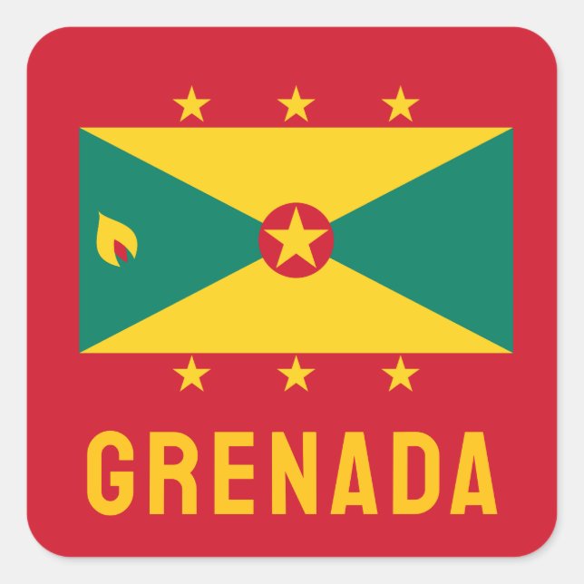 Flag of Grenada Square Sticker (Front)