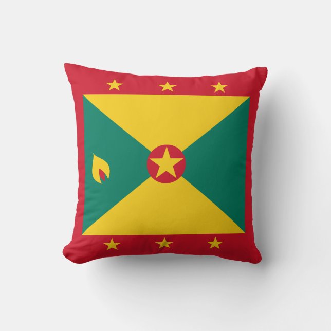 Flag of Grenada Throw Pillow (Front)