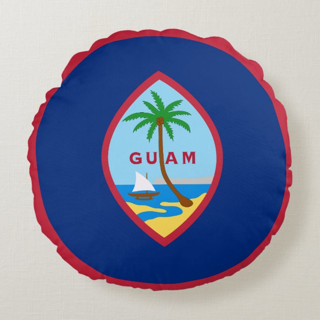 Flag of Guam Round Pillow (Front)